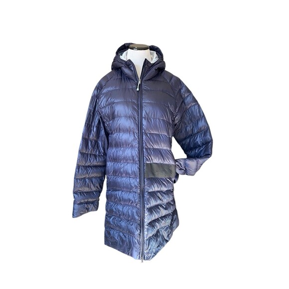 STIO Womens Down Hooded Parka Size XL Navy Puffer Long Warm Ski Outdoor Coat - Picture 12 of 16